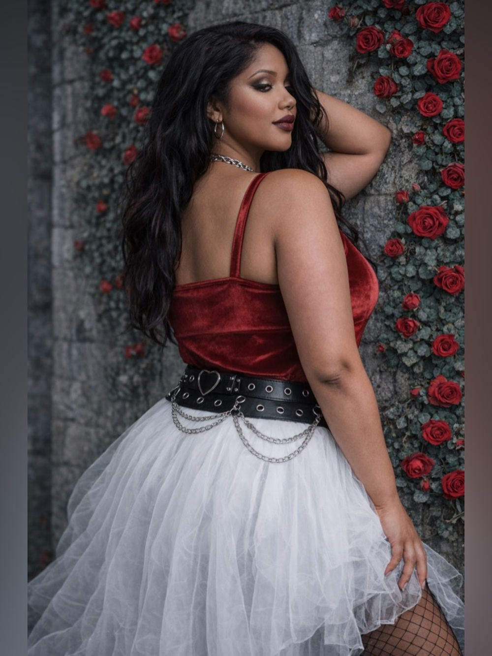 Torrid Nightfall Gothic Red Velvet Hook & Eye Cami Tanktop, Large, NWT! - Picture 5 of 16
